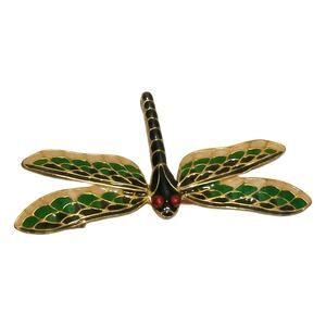 Vintage Enamel & Crystal Dragonfly Brooch 2.25" Wide, Chrysler Museum
